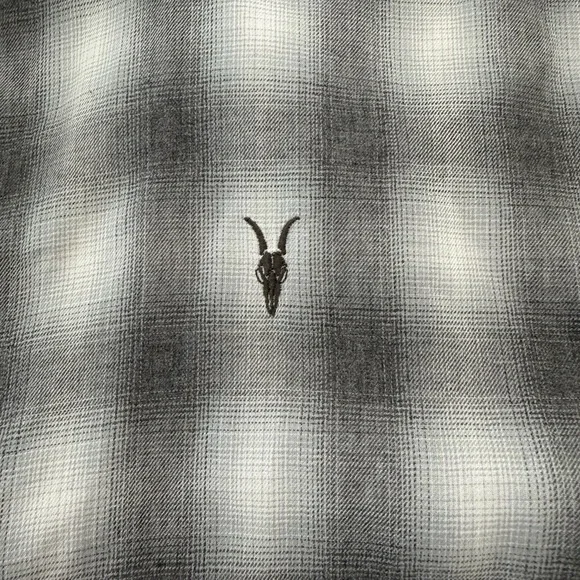 All Saints Men's Gray and White Plaid Shirt - Picture 3 of 7
